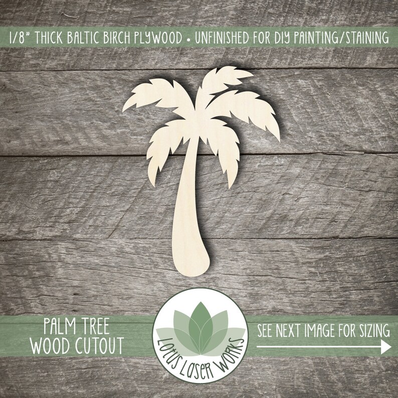 Palm Tree Wood Shape Wooden Palm Tree Cutout Blank Wood Etsy