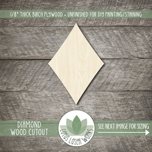 Diamond Playing Card Wood Cutout, Laser Cut Wood Diamond Shape, Poker Card Diamond, Playing Card Symbols Wood Shapes