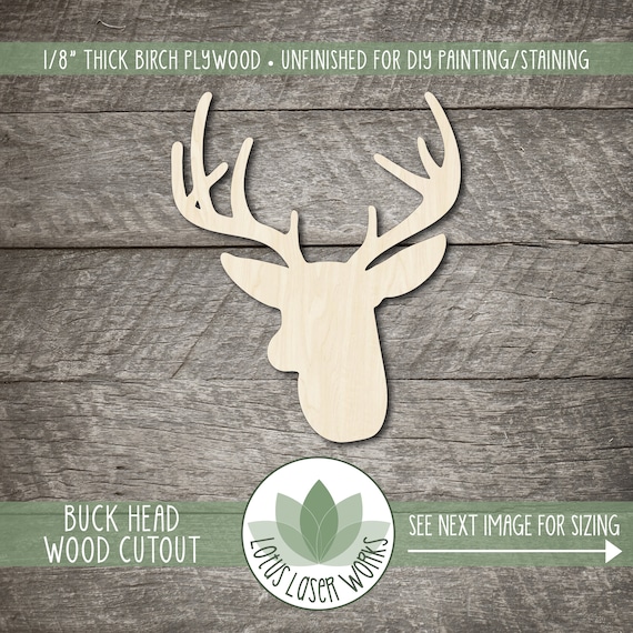 Deer - Laser Cut Out Unfinished Wood Craft Shape DER7 Deer - Laser Cut Out Unfinished Wood Craft Shape DER7
