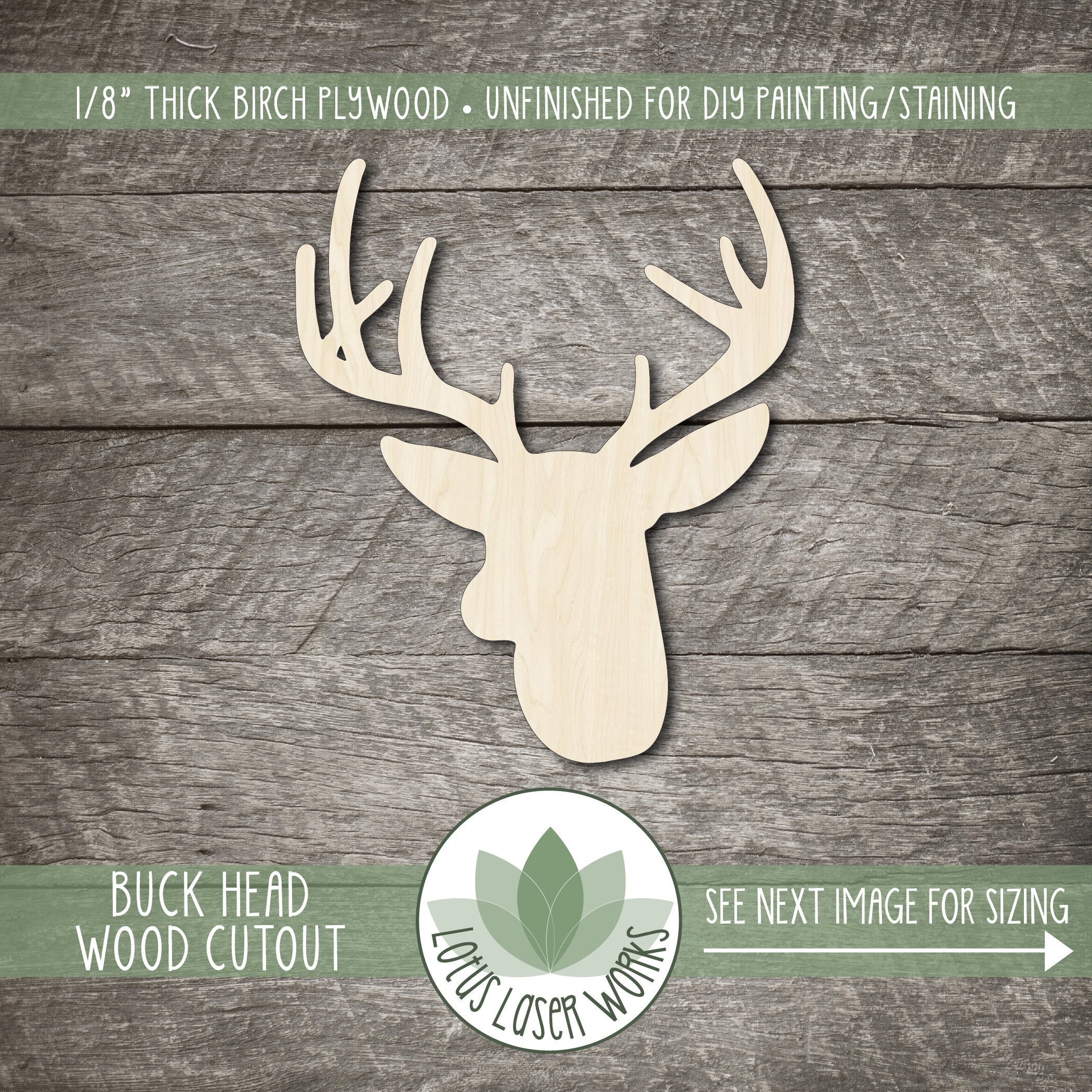 Deer - Laser Cut Out Unfinished Wood Craft Shape DER3 Deer - Laser Cut Out Unfinished Wood Craft Shape DER3