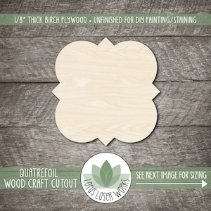 Quatrefoil Wood Cutout, Shapes For Craft Projects, Painting Blanks