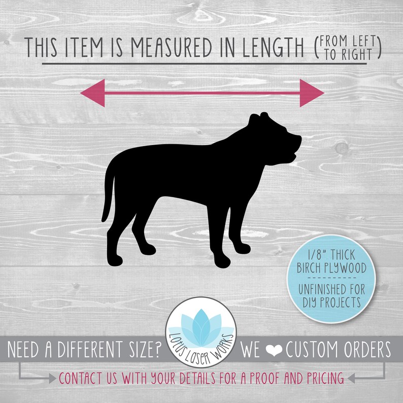 Wood Pit Bull Cutout Blank Wood DIY Craft Embellishments Etsy