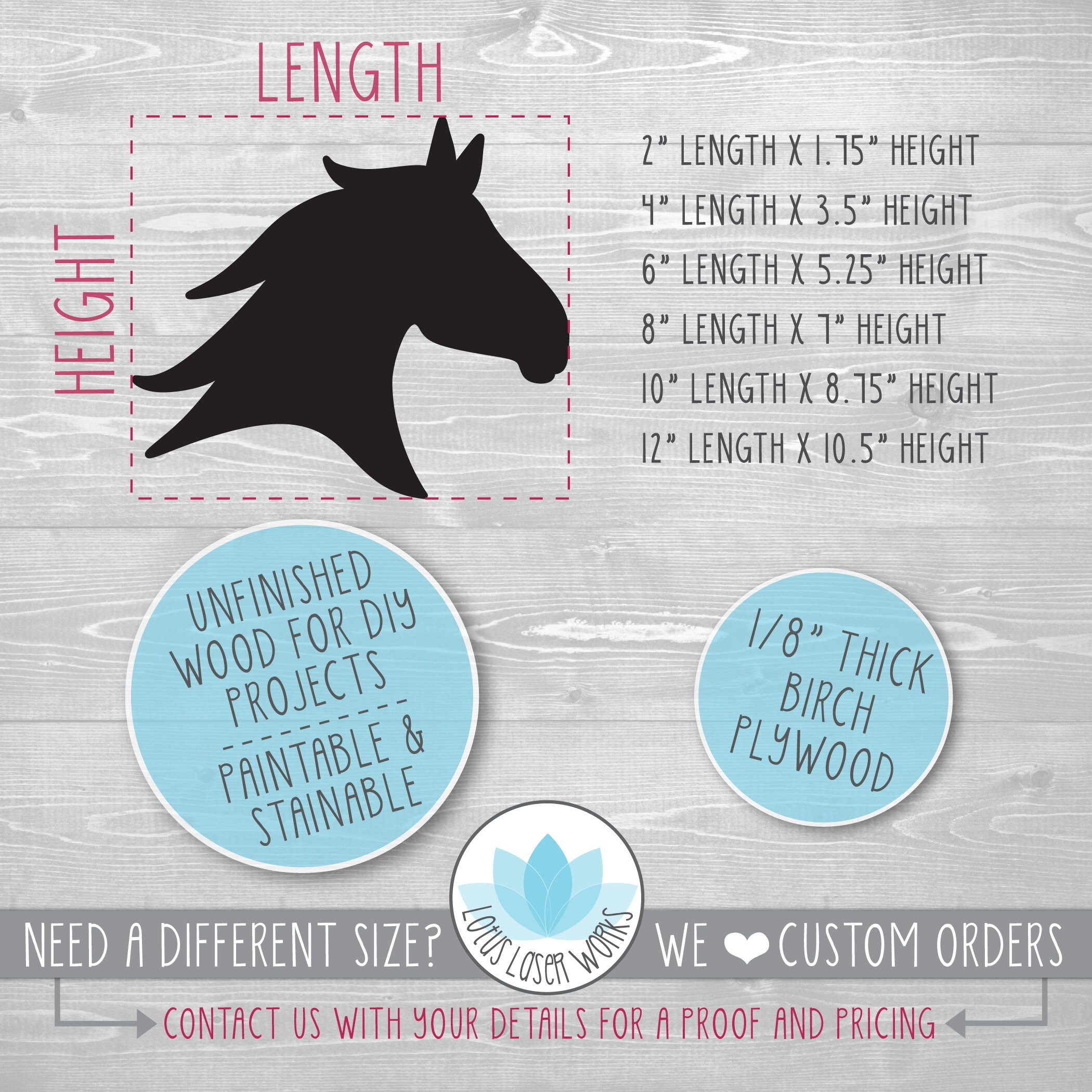 Wood Horse Head Cutout Blank Wood Craft Embellishments - Etsy