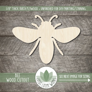 Bee Shape, Wood Craft Blanks, Wooden Painting Cutouts