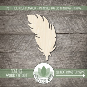 Wood Feather Shape, Bird Themed Cutouts For Crafting