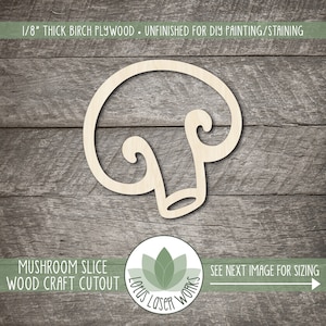 Mushroom Shape: Food Cutouts For Crafting, Painting Blanks
