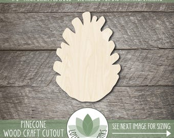 Pinecone Shape: Unfinished Wood Cutouts For Craft Projects, Laser Cut Wreath Decor
