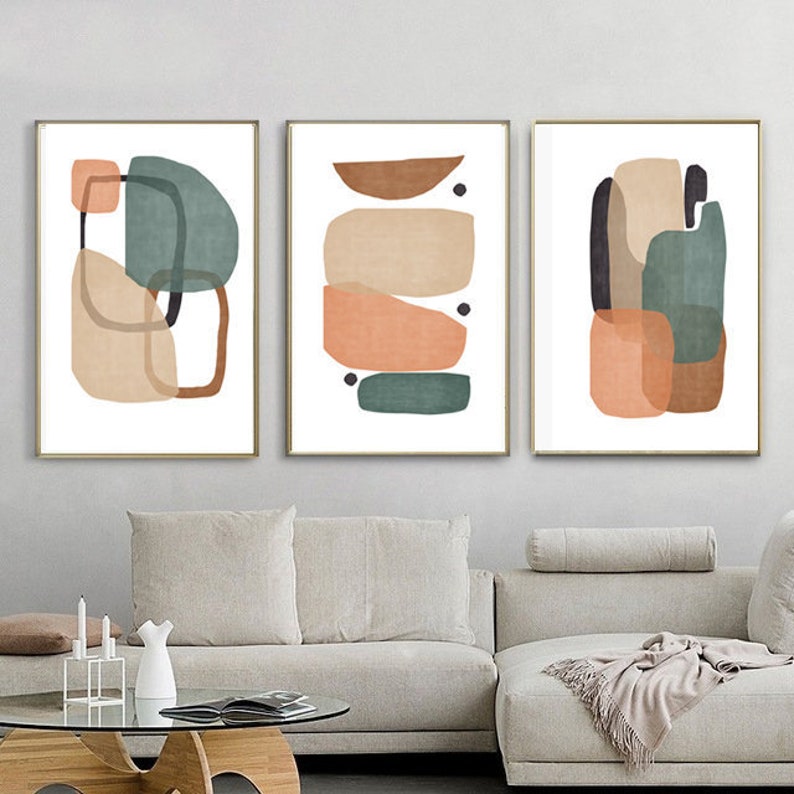 Downloadable Prints Trio Art Prints Abstract Set Of 3 Etsy
