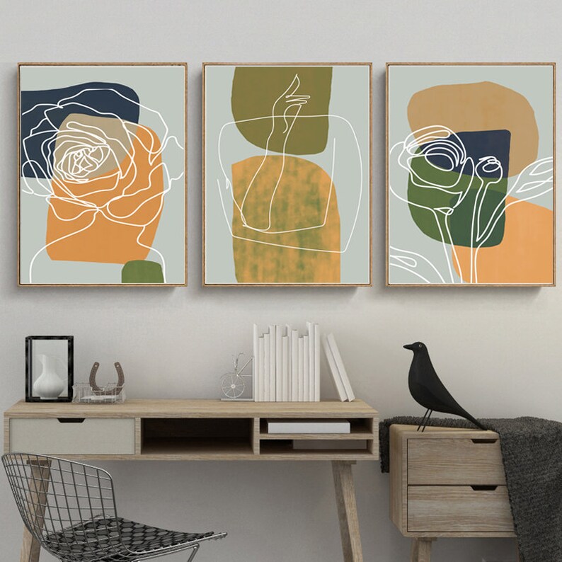 Schön Moderne Poster Wohnzimmer Abstrakte moderne Kunst Set von 3 Poster Wohnzimmer Wand