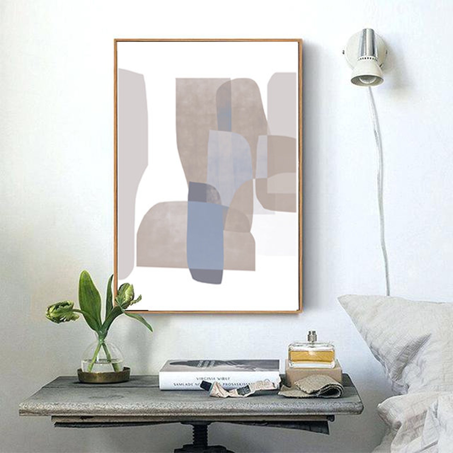 Gray Abstract Art Modern Living Room 3 Piece Wall Art | Etsy