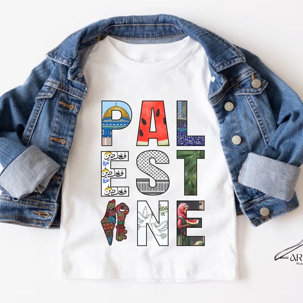 Palestine Arabic Toddler Shirt Kids Eid Shirt Cute Gift Toddler Tee Comfortable T-shirt Style Tee