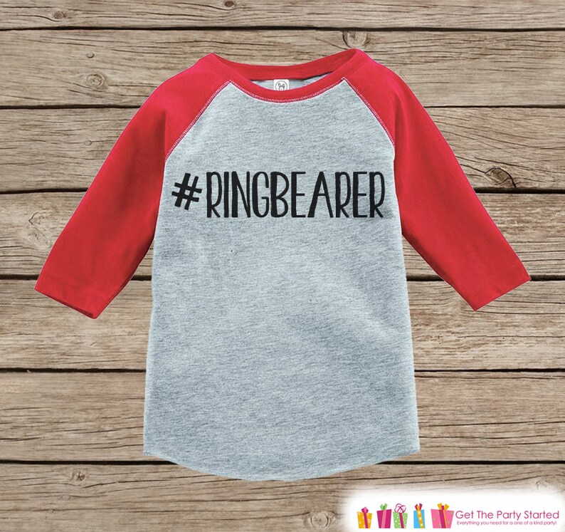 Boys Ring Bearer Outfit ringbearer Tshirt Red Raglan Tee Etsy
