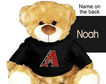 Personalized Plush Teddy Bear - Arizona MLB Diamondbacks Adorable Plush Stuffed Toy Bear, Perfect for Cuddling at Nap Time - Navy 10”