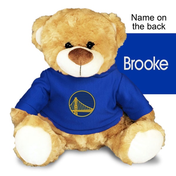 Personalized Plush Teddy Bear - Golden State NBA Warriors Adorable Plush Stuffed Toy Bear, Perfect for Cuddling at Nap Time