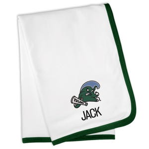 Tulane Green Wave Logo Personalized Embroidered Baby Blanket | Official NCAA Licensed 30"x36" Cotton Blanket