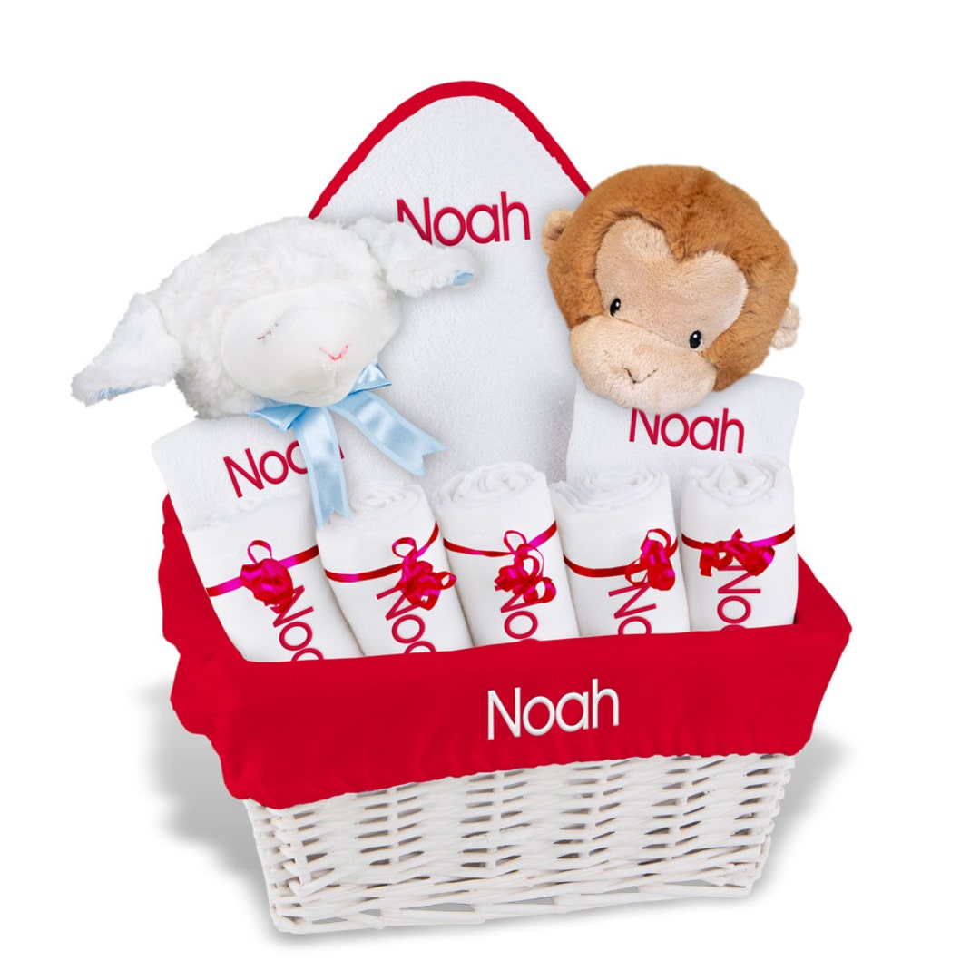 Personalized Baby Gift Basket Baby Boy Gift Basket 2 Bibs Etsy