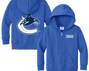 Vancouver Canucks Infant/Toddler Full Zip Sweatshirt - NHL Hockey Kids Apparel - Blue & Green Team Spirit Wear