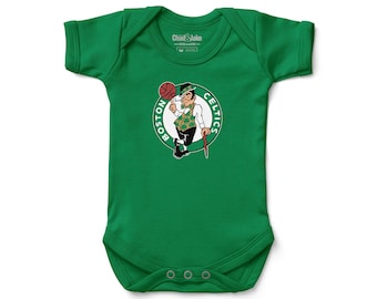 Boston Celtics Baby Bodysuit - NBA Green & White Infant Apparel - Basketball Newborn Gift