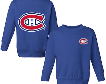 Montreal Canadiens Toddler Crewneck Sweatshirt - NHL Hockey Kids Apparel - Red & Blue Team Spirit Wear