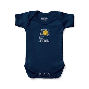 Personalized Indiana Pacers Baby Bodysuit - Custom Navy Gold Infant Apparel Gift