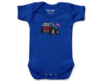 New York Rangers Monster Truck Graphic Baby Bodysuit | Official NHL Licensed Infant Bodysuit