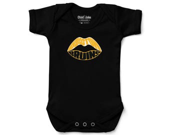 Boston Bruins Lips Graphic Baby Bodysuit | Official NHL Licensed Infant Bodysuit