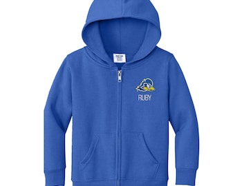 Personalized University of Delaware Toddler Sweatshirt | Official NCAA Kids Full Zip | Custom Embroidered Name | College Gift
