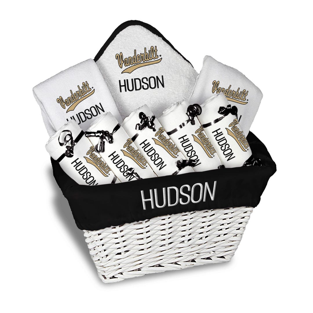 Personalized Vanderbilt Commodores "script" Baby Gift Basket | Vandy ...