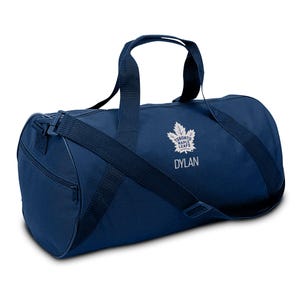 Official Toronto Maple Leafs Personalized Duffel Bag - Custom Embroidered Name - Blue & White NHL Sports Gym Travel Bag