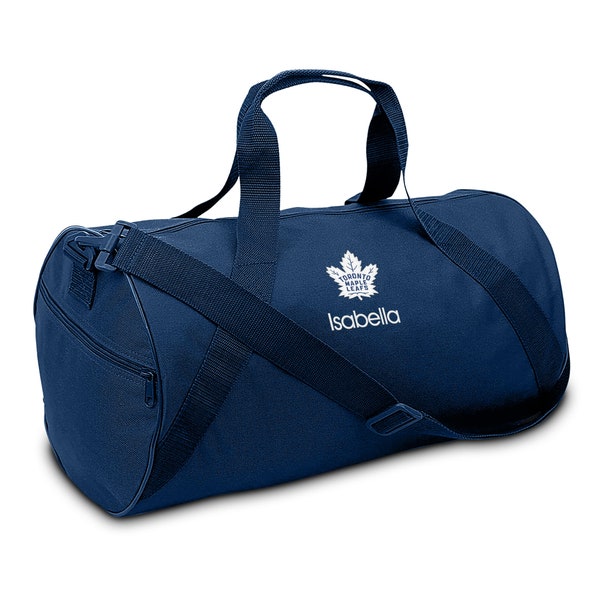 Personalized Youth Duffel Bag - Embroidered NHL Toronto Maple Leafs Travel Bag with Name - Perfect for Any Outing – Navy
