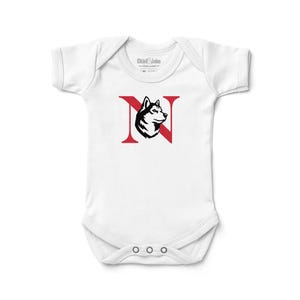Northeastern Huskies Logo Baby Bodysuit | Official NCAA Licensed Infant Bodysuit