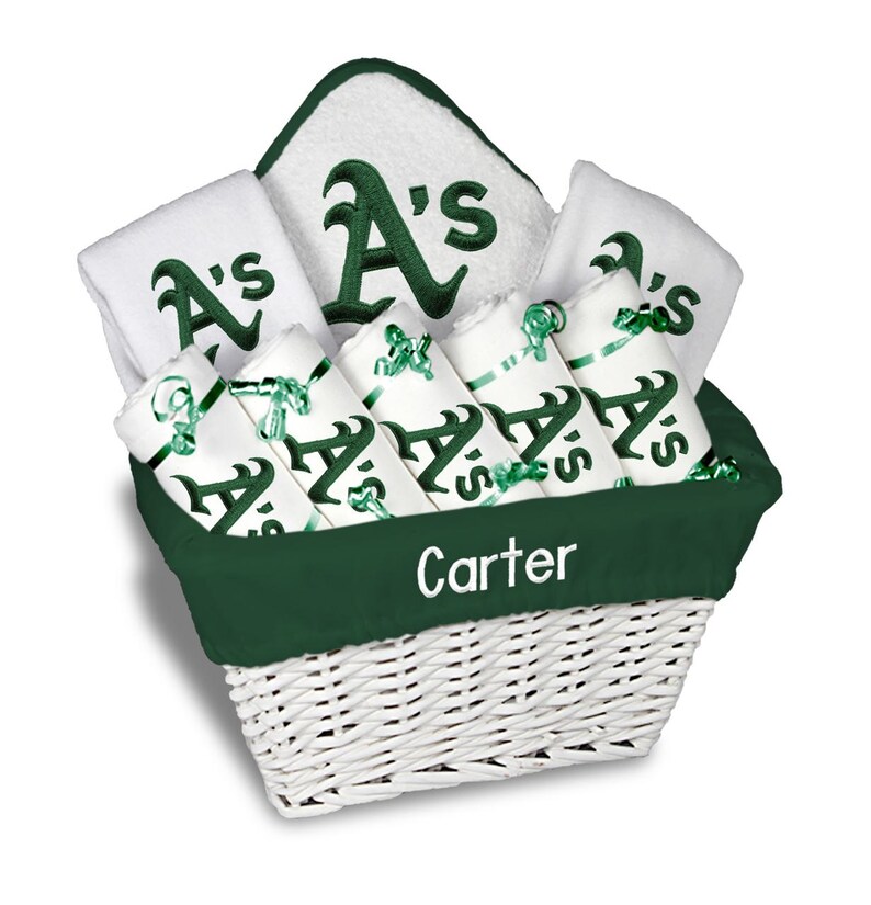 Personalized MLB Oakland Athletics Baby Gift Basket Bibs Etsy