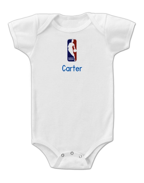 Personalized NBA Logo Baby Bodysuit