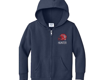 Personalized FAU Owls "Helmet" Toddler Sweatshirt | Official NCAA Kids Full Zip | Custom Embroidered Name | College Gift