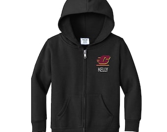 Personalized Central Michigan Toddler Sweatshirt | Official NCAA Kids Full Zip | Custom Embroidered Name | College Gift