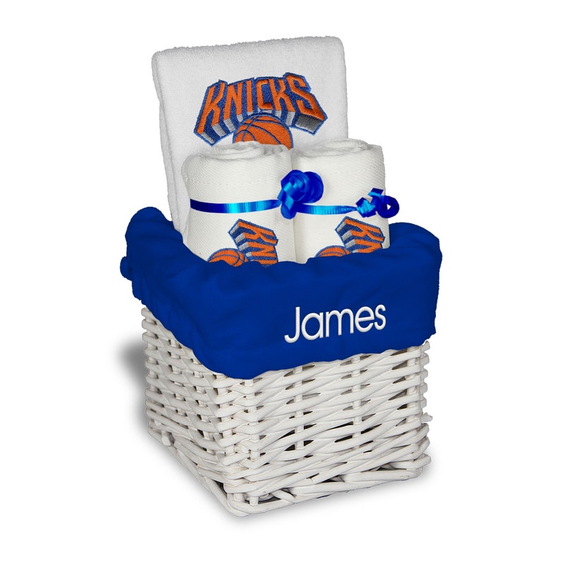 Personalized NBA New York Knicks Baby Gift Basket Bibs Burp Etsy