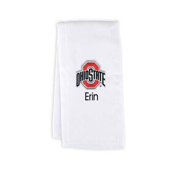 Buckeyes Personalized Baby Minky Blanket and Chevron Bib /& Burp Cloth