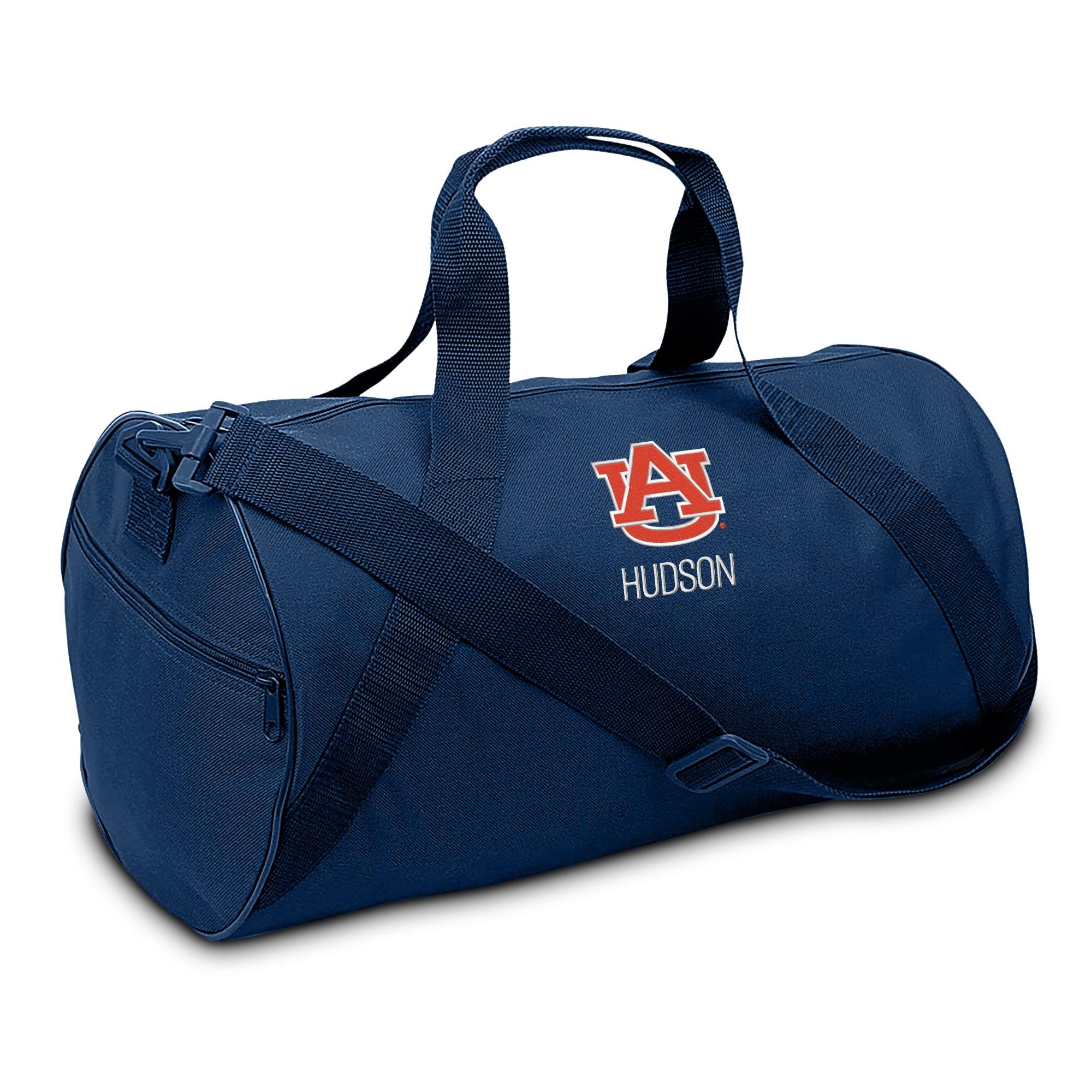 Official Auburn Tigers Personalized Duffel Bag - Custom Embroidered Name - Navy & Orange War Eagle Sports Gym Travel Bag
