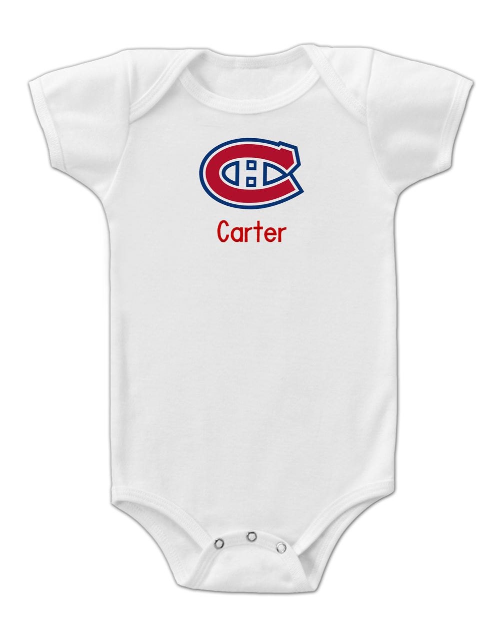 Personalized NHL Montreal Canadiens Baby Bodysuit- Bodysuit With