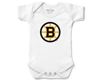 Boston Bruins Baby Bodysuit - NHL Hockey Infant Apparel - Black & Gold Team Colors - Newborn Gift