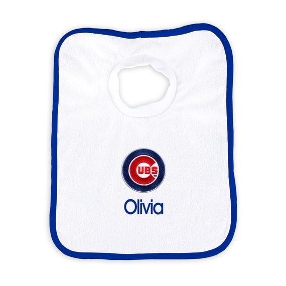 Newborn & Infant White Chicago Cubs Personalized Bib Burp Cloth