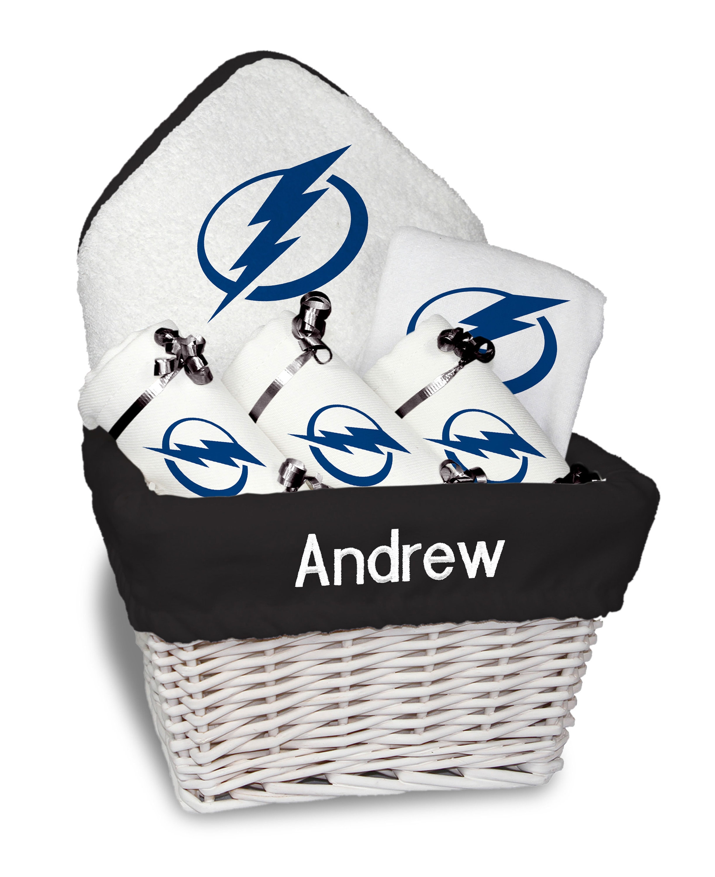 Personalized Tampa Bay Lightning Baby Gift Basket Bibs Burp Etsy