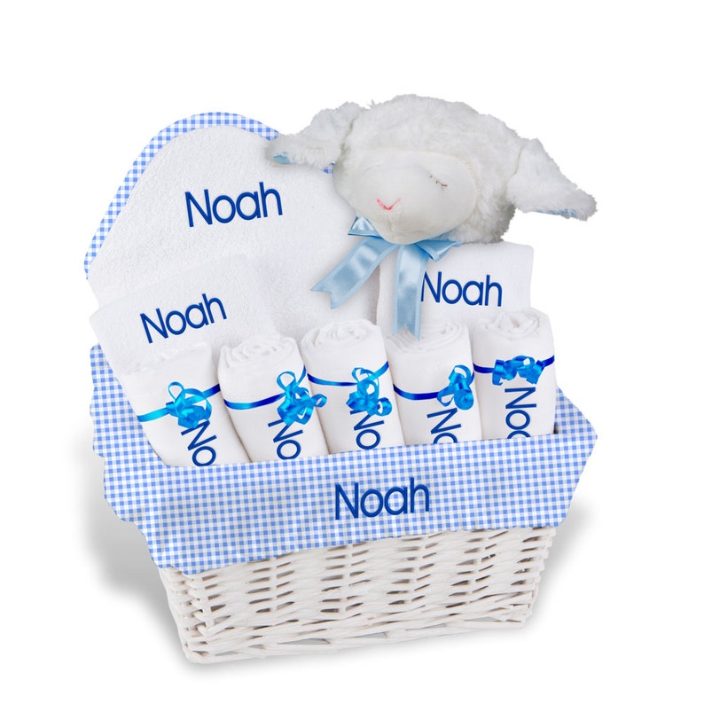 Personalized Baby Gift Basket Baby Boy Gift Basket 2 Bibs Etsy