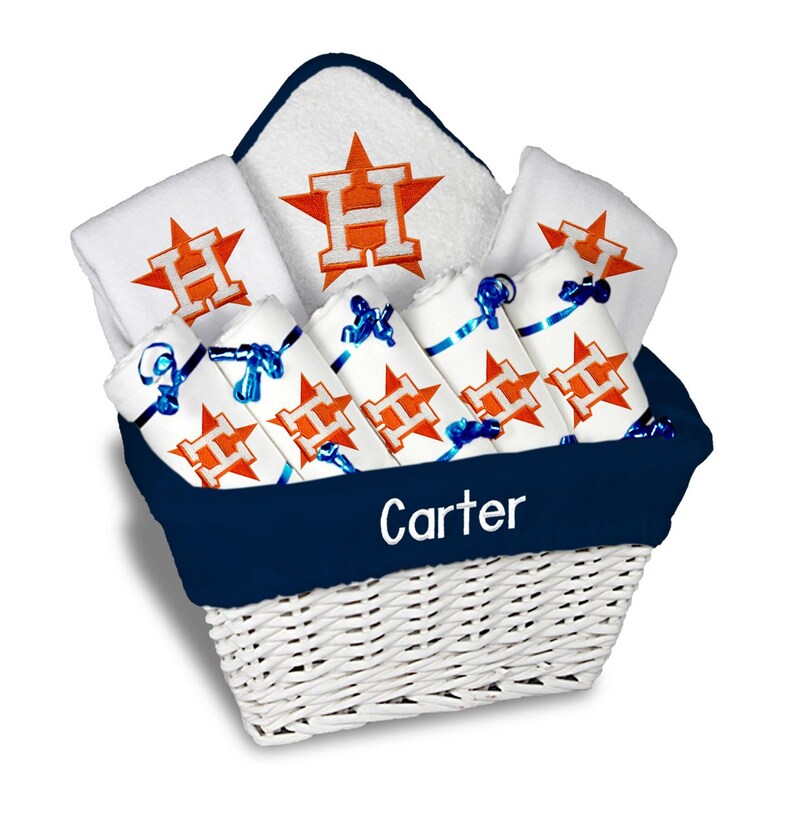 Personalized MLB Houston Astros Baby Gift Basket Bibs Burp Etsy