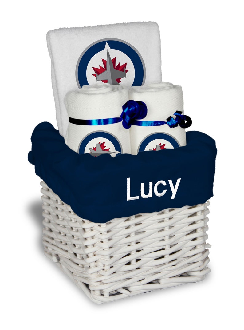Personalized NHL Winnipeg Jets Baby Gift Basket Bibs Burp Etsy