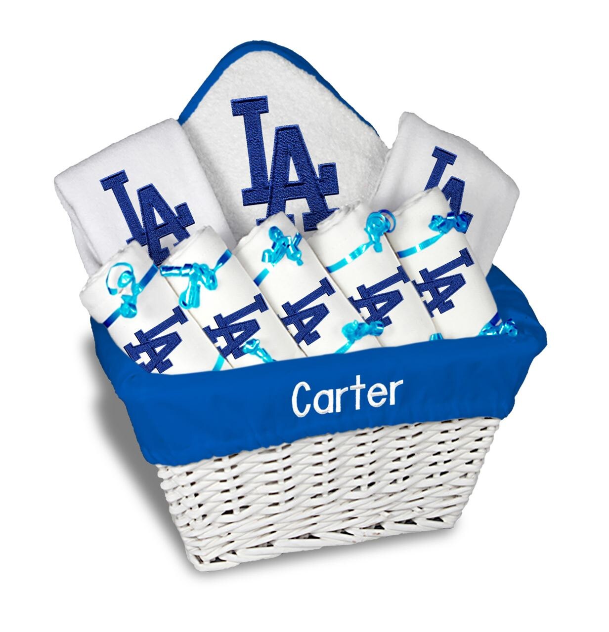 Personalized MLB Los Angeles Dodgers Baby Gift Basket Bibs Etsy