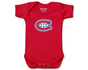 Montreal Canadiens Baby Bodysuit - NHL Hockey Infant Apparel - Red & Blue Team Colors - Newborn Gift