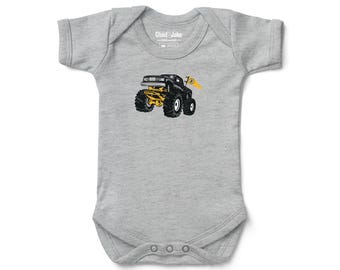 Boston Bruins Monster Truck Graphic Baby Bodysuit | Official NHL Licensed Infant Bodysuit