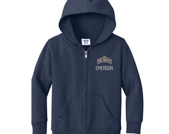 Personalized Mount St. Mary's Toddler Sweatshirt | Official NCAA Kids Full Zip | Custom Embroidered Name | College Gift