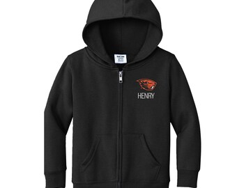 Personalized Oregon State Toddler Sweatshirt | Official NCAA Kids Full Zip | Custom Embroidered Name | College Gift